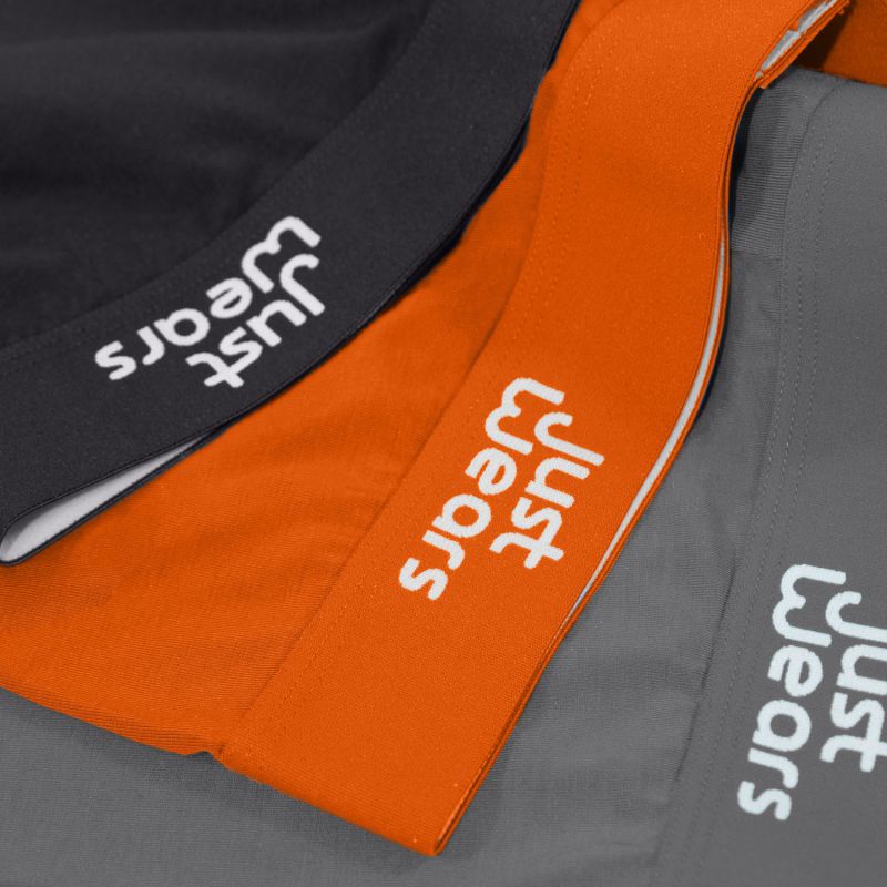 Super Soft Boxer Briefs - Anti-Chafe & No Ride Up Design -Nine Pack - Orange, Black, Grey image