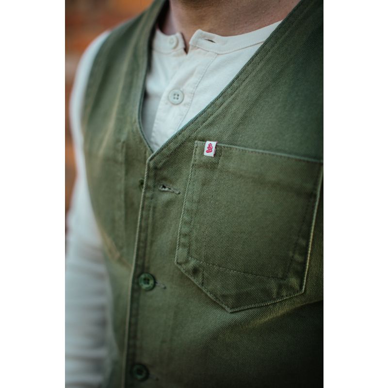 &Sons Lincoln Waistcoat Army Green image