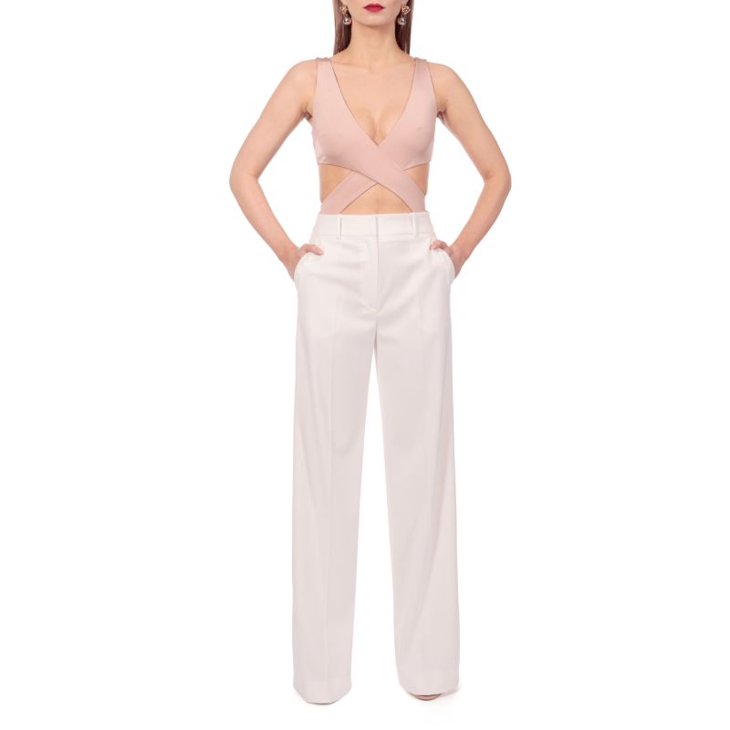 Suzie Aesthetic White Wide Long Trousers image