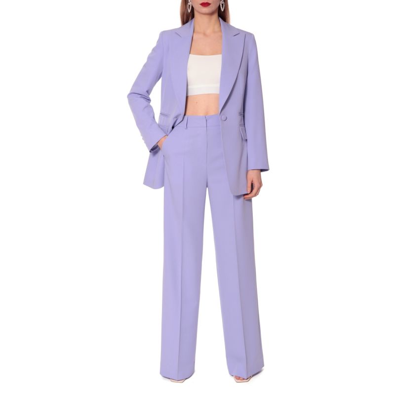 Suzie Lavender High Waist Wide Leg Trousers | Aggi | Wolf & Badger