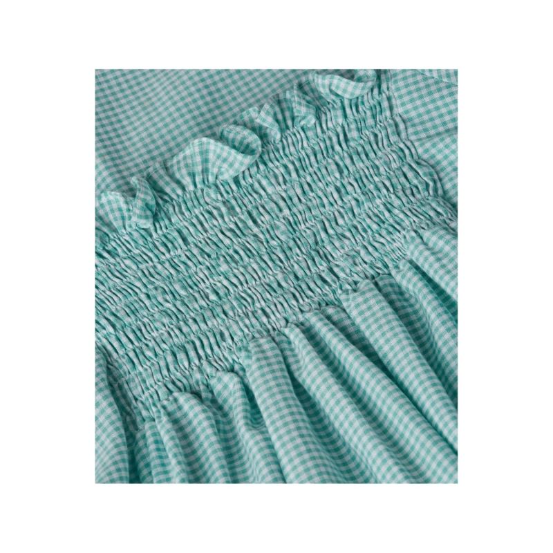 Madera Puffy Sleeves Dress in Mint Gingham image