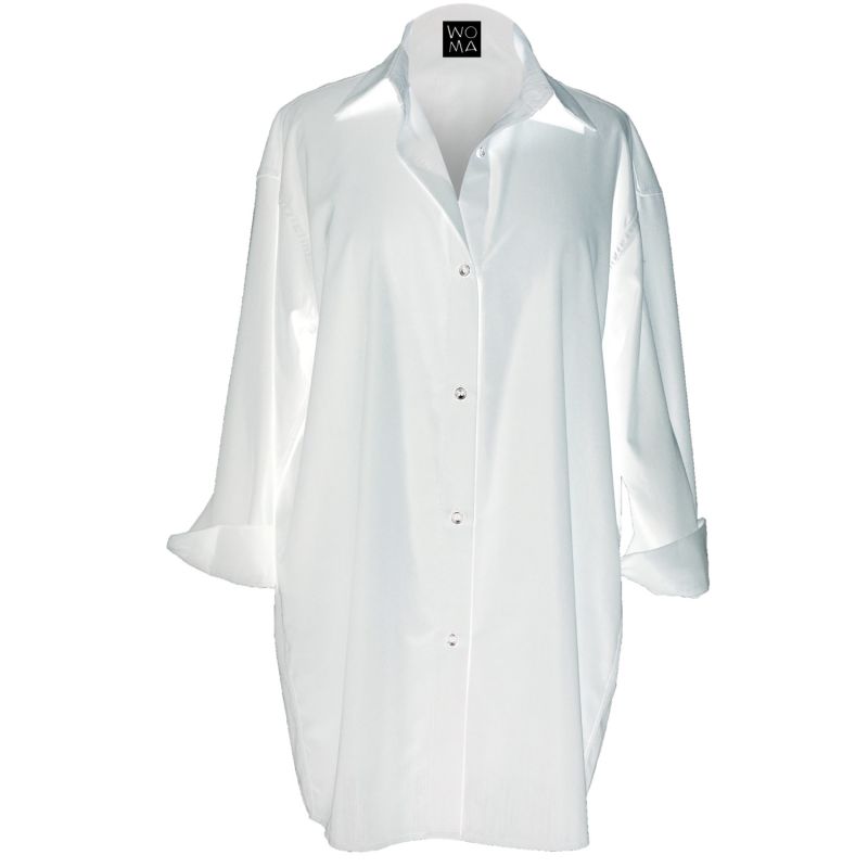 Swallow  White Cotton Embroidered Shirt image