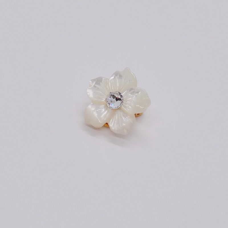 Swarovski Flower Mother Of Pearl Earrings Clip On image