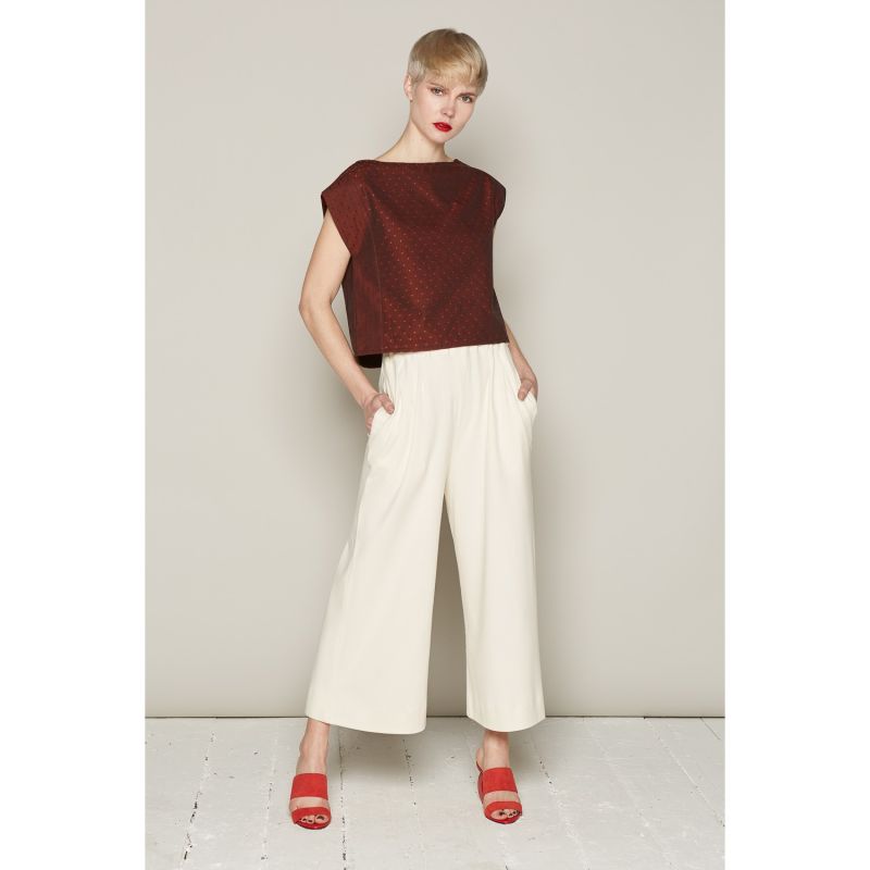 Crop Top In Organic Cotton - Burgundy image