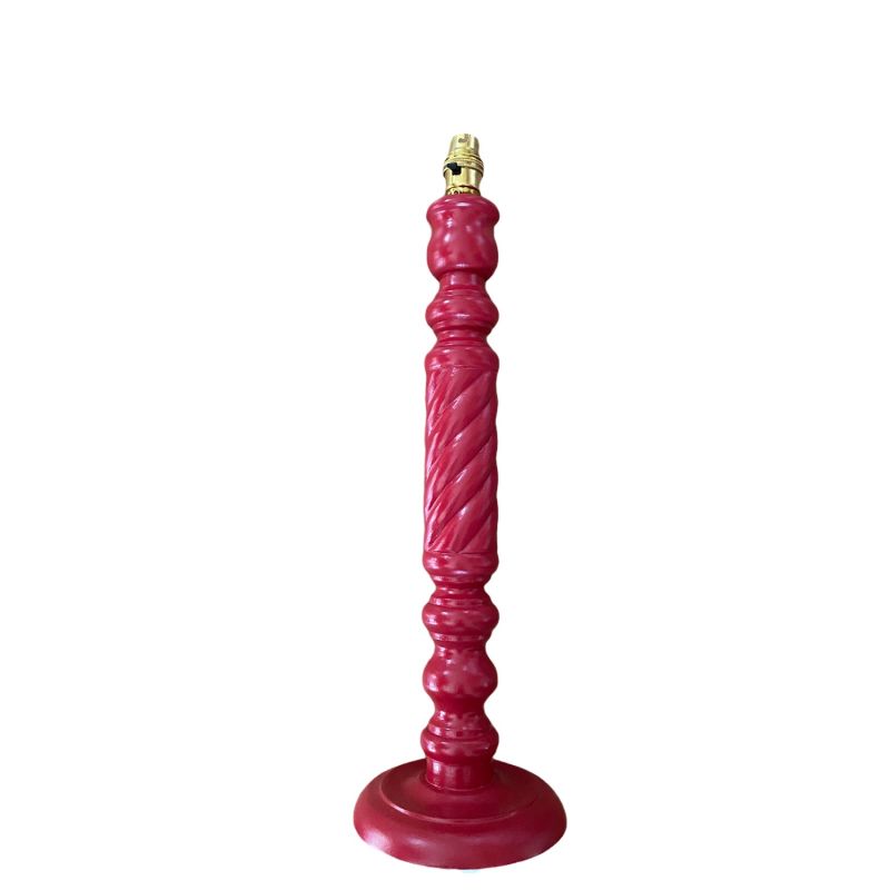 Pinky Red Wooden Painted Table Lamp image