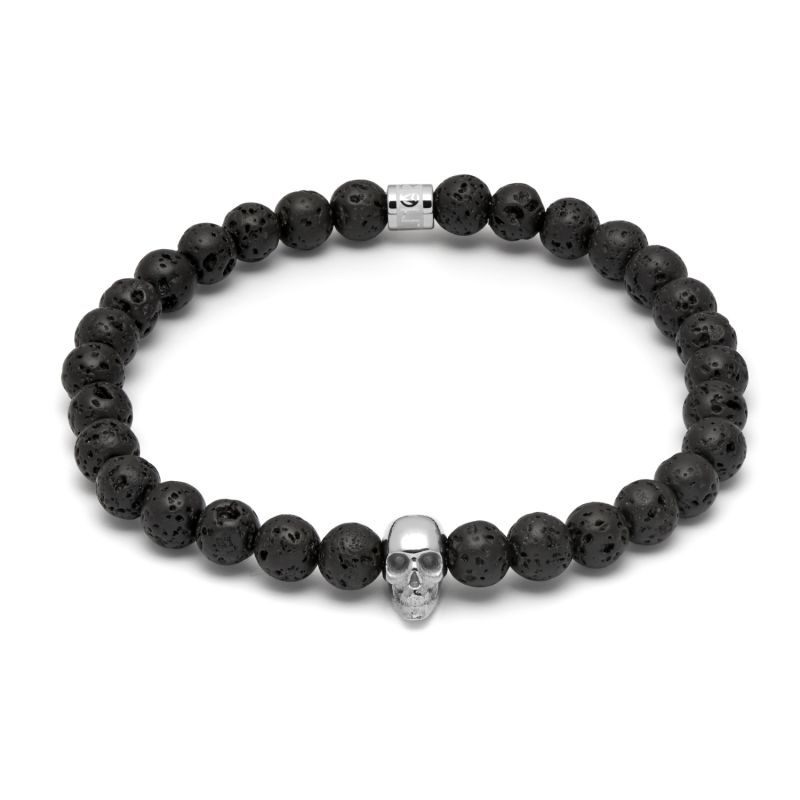 Lavastone & Silver Atticus Skull Bracelet image