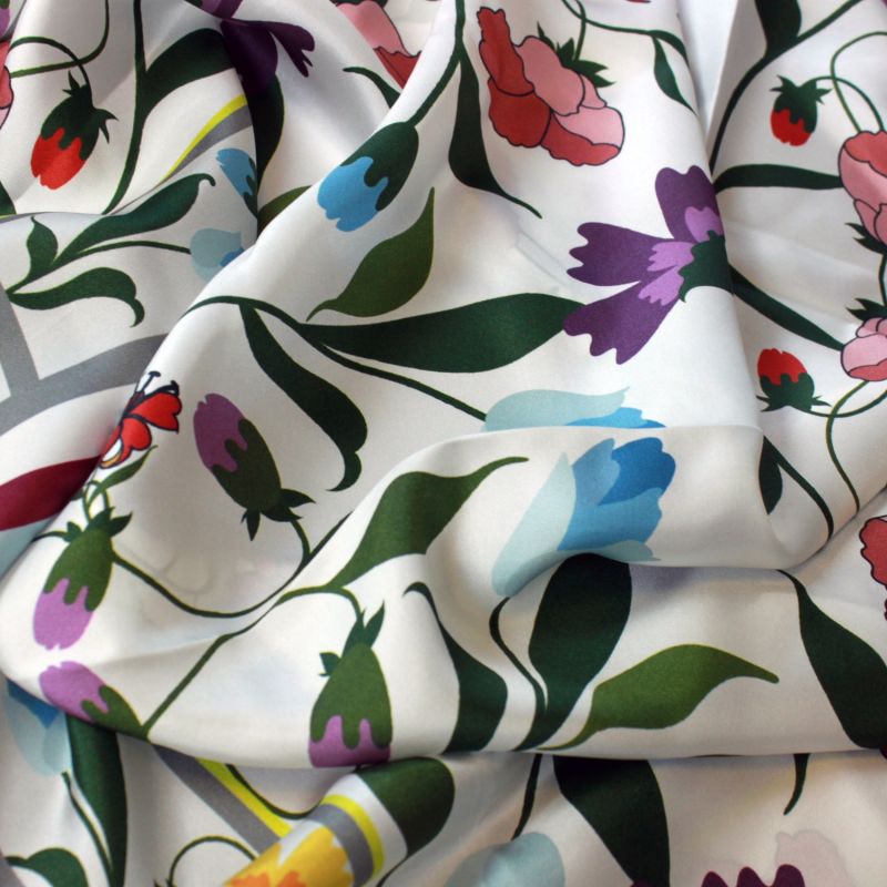 Silk Scarf With Backyard Flowers image