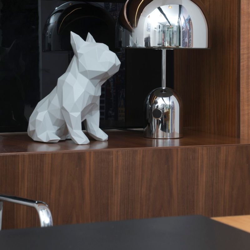 French Bulldog Geometric Sculpture Frank In Light Grey image