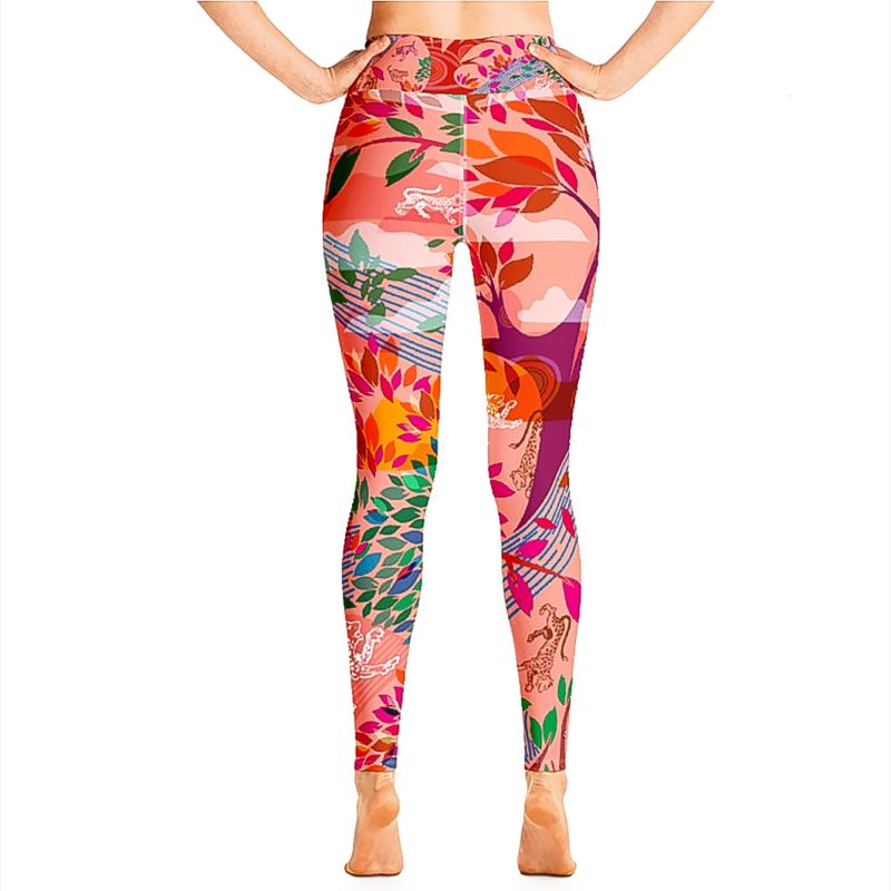 High Waist Yoga Leggings In Crossing Red image