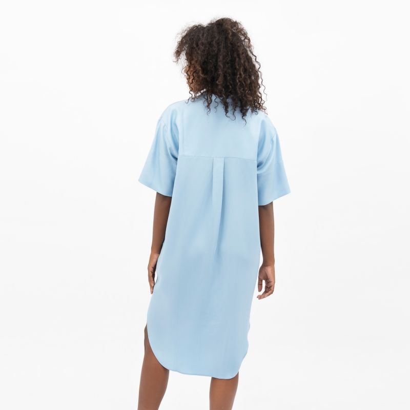 Seville Tencel Oversized Midi Dress In Sommerhus Blue image