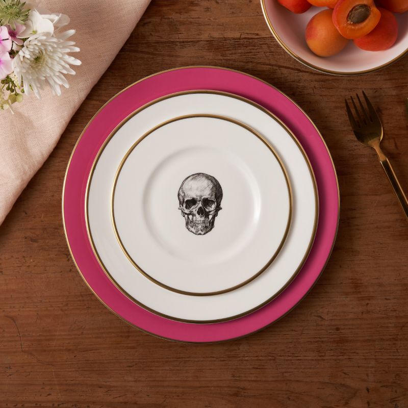 Raspberry Pink Skull Dinner Plate image