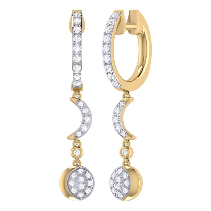 Moonlit Phases Hoop Earrings In 14 Kt Yellow Gold Vermeil On Sterling Silver image