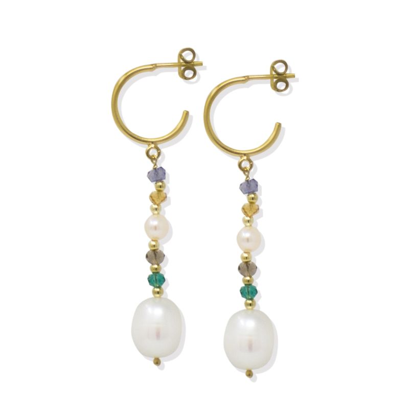 Sparkling Pearls Hoop Earrings image