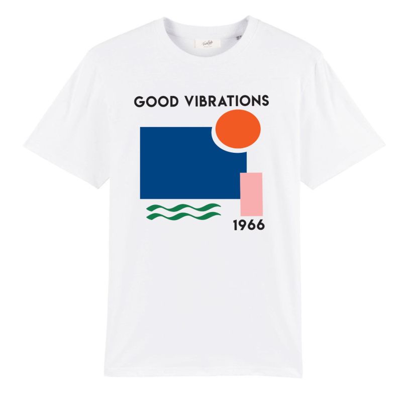 Good Vibrations Oversized Retro Slogan T-Shirt image