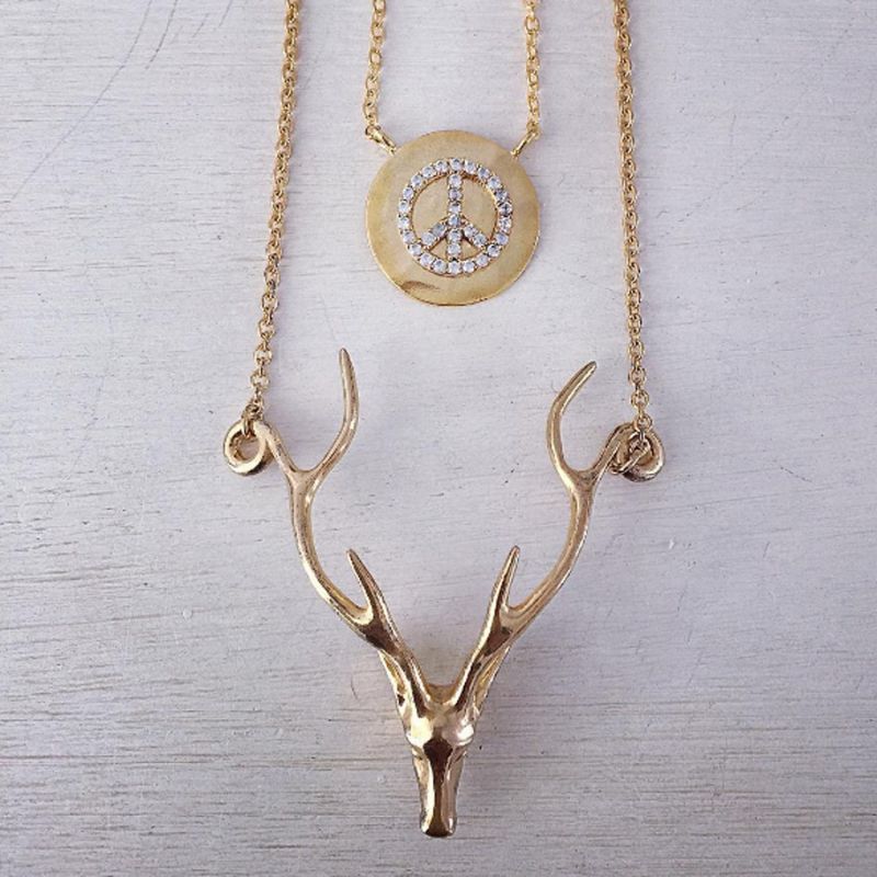 Deer Necklace - Gold image