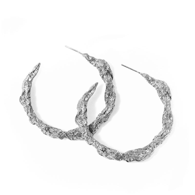 Archaic Hoop Earrings Silver image