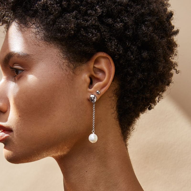 Paloma Pearl Drops Silver image