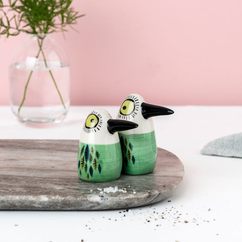 Green Bird Salt & Pepper Shakers image