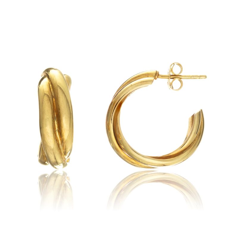 Knightsbridge Yellow Gold Vermeil Triple Hoop Earrings image