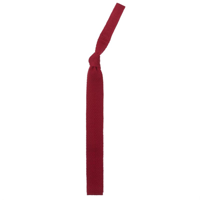 Wool Knitted Tie - Red image