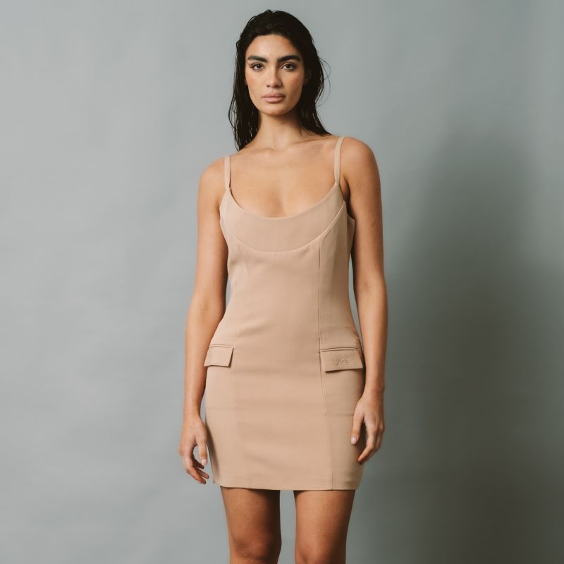 Tailored Suit Dress Tan image