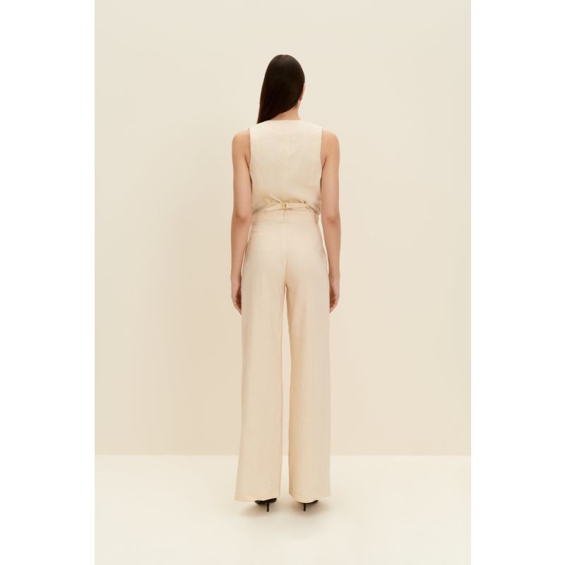 Tailored Wide-Leg Pants In Sandy Beige image