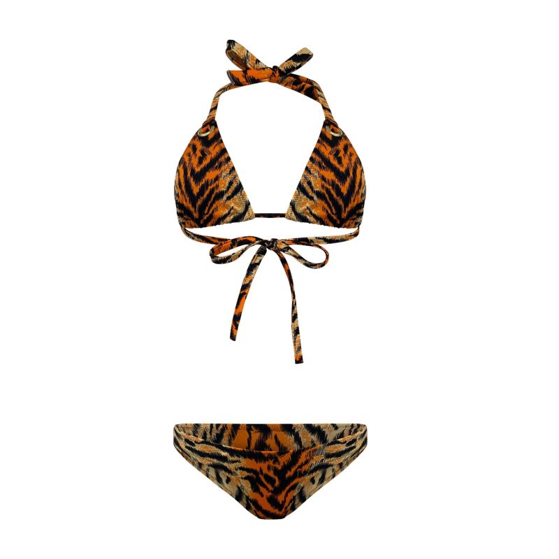 Talia Tiger Print Triangle Bikini - Brazilian | Maui X Lolita | Wolf &  Badger