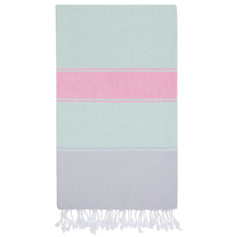 Talia Hammam Towel - Bubblegum / Parakeet image