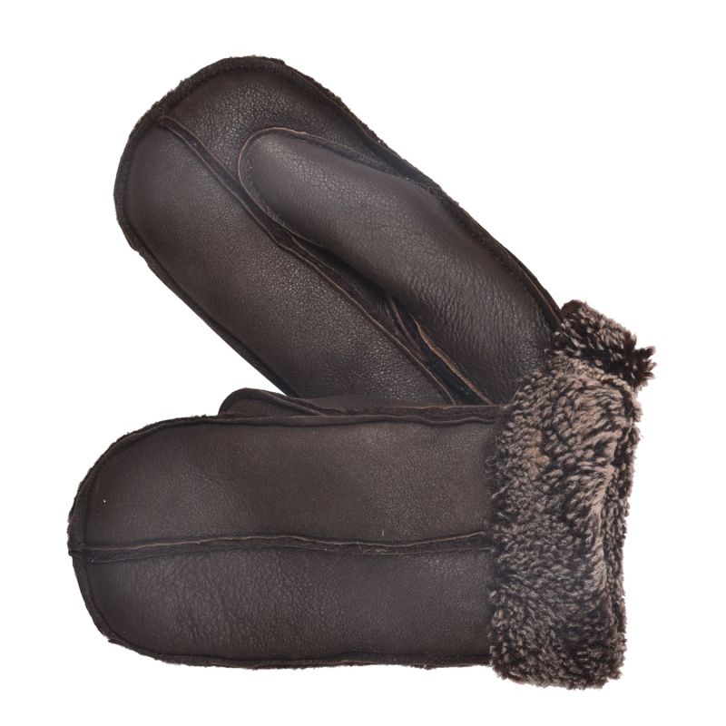 Sheepskin Mittens M02 Brown Hurricane Napalan O/S image