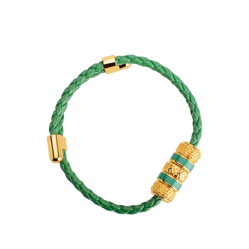 Tane Racing® Five Wheels Green & Gold Bracelet image