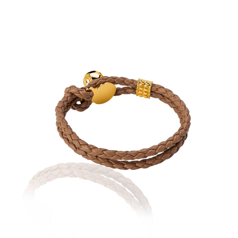 Tane Tennis Ball Gold Leather Bracelet image