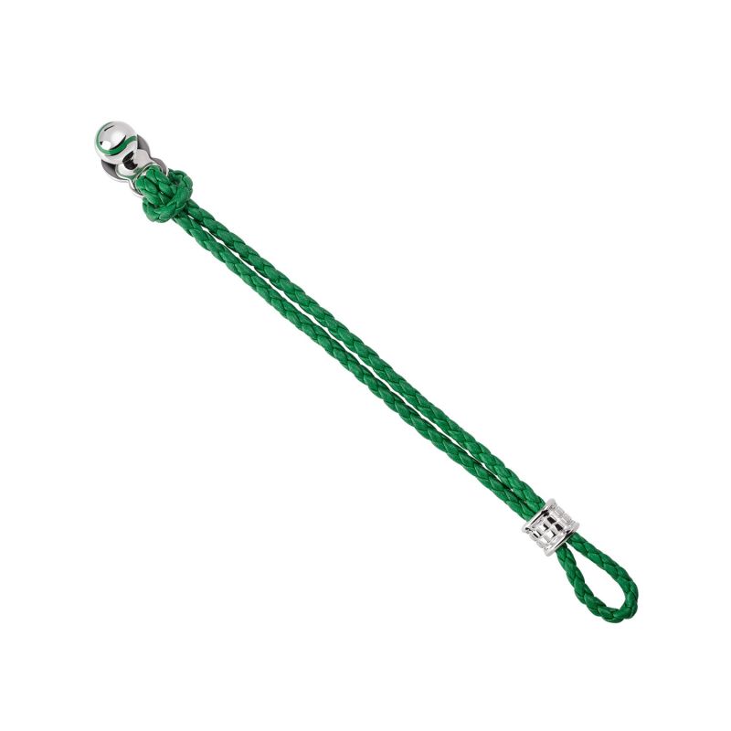 Tane Tennis Green Leather Bracelet image