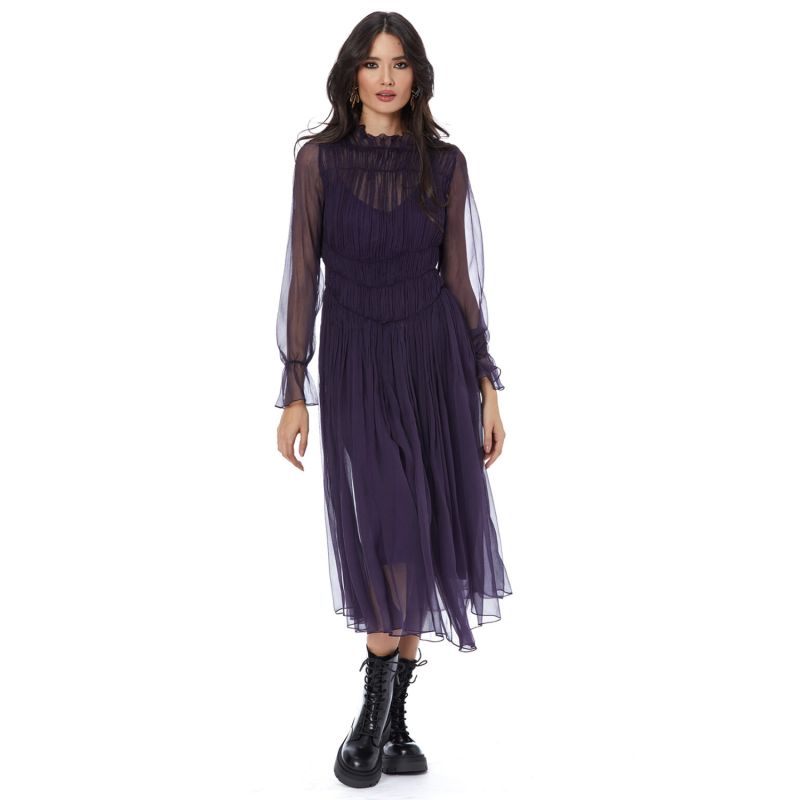 Tania Midi Purple Silk Dress image