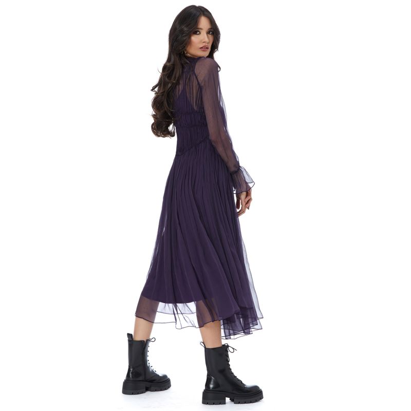 Tania Midi Purple Silk Dress image