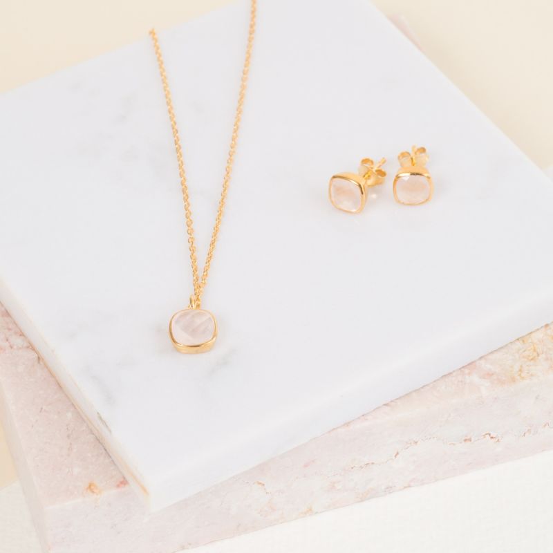 Brooklyn Gold Vermeil & Rose Quartz Necklace image