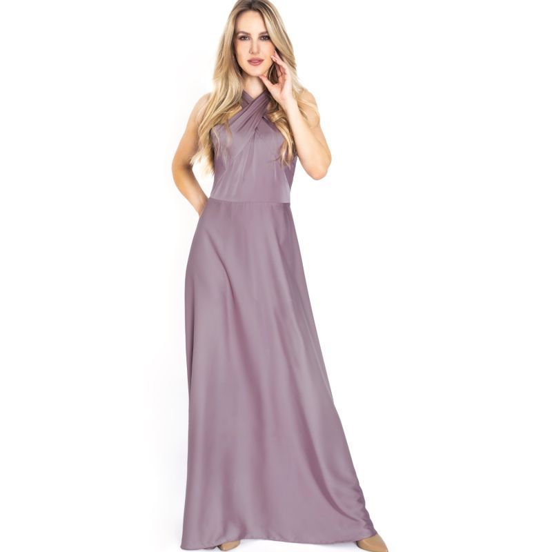 Long Rose Satin Dress image