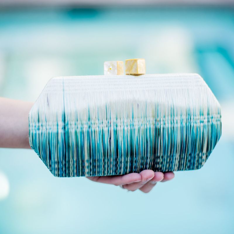 Sarsuela Handwoven Clutch Teal image