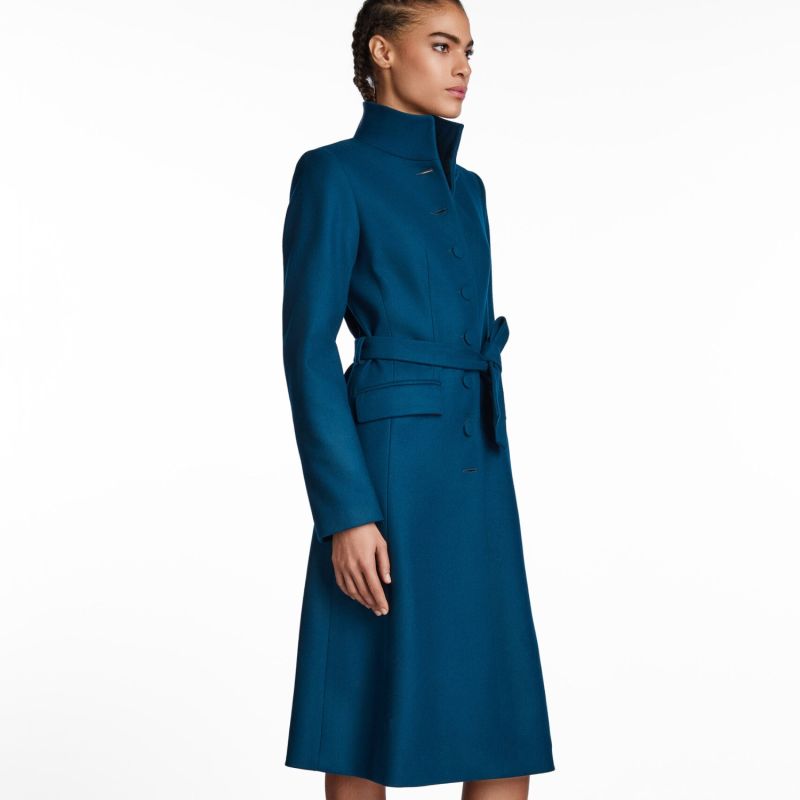 Teal Tailored Wool Coat image