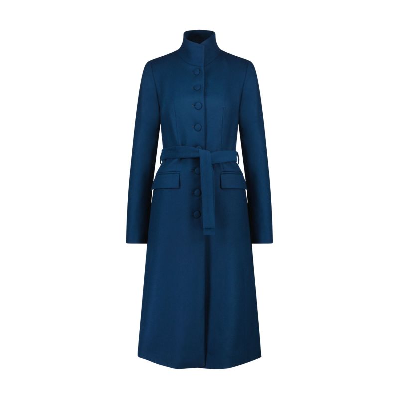 Teal Tailored Wool Coat image