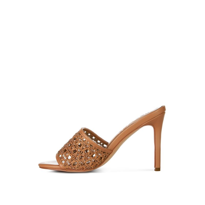 Tan woven heels outlet