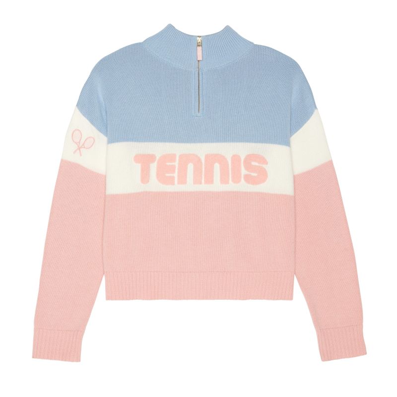 Tennis Color Blocked Quarter Zip Sweater image