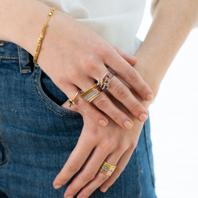 Anais Rose Gold Stacking Ring With Rose Quartz image