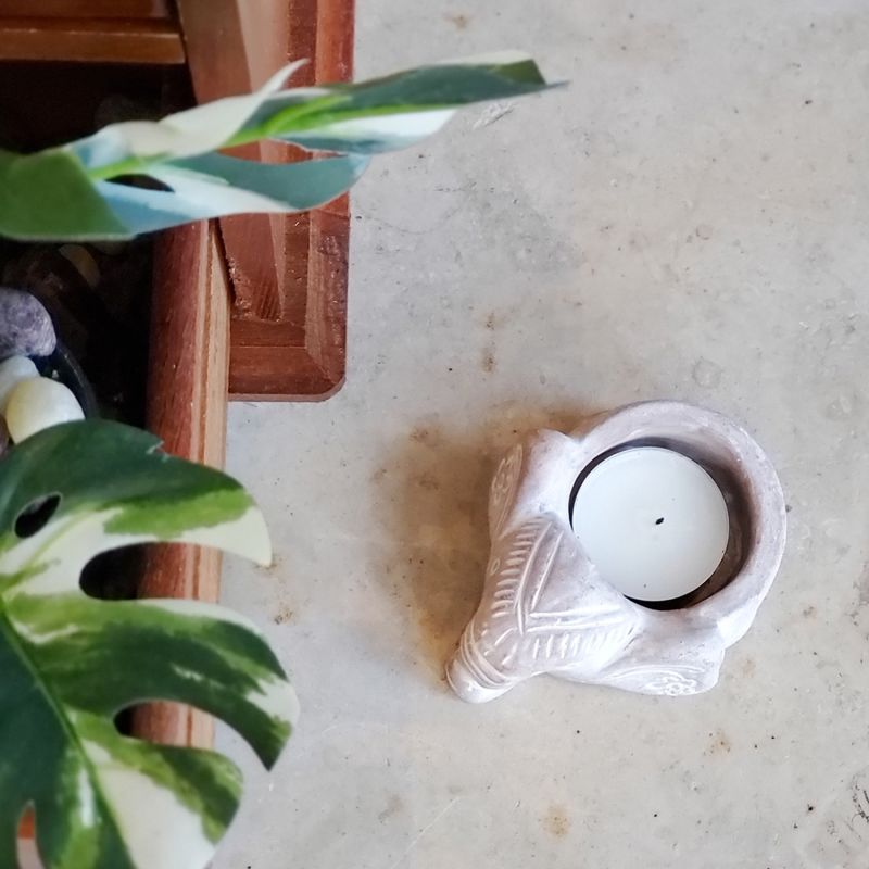 Terracotta Tea Light Candle Holder Elephant KORISSA Wolf & Badger