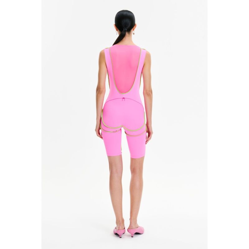 Monoskin Jumpsuit With Shorts Zig Zag Pink image