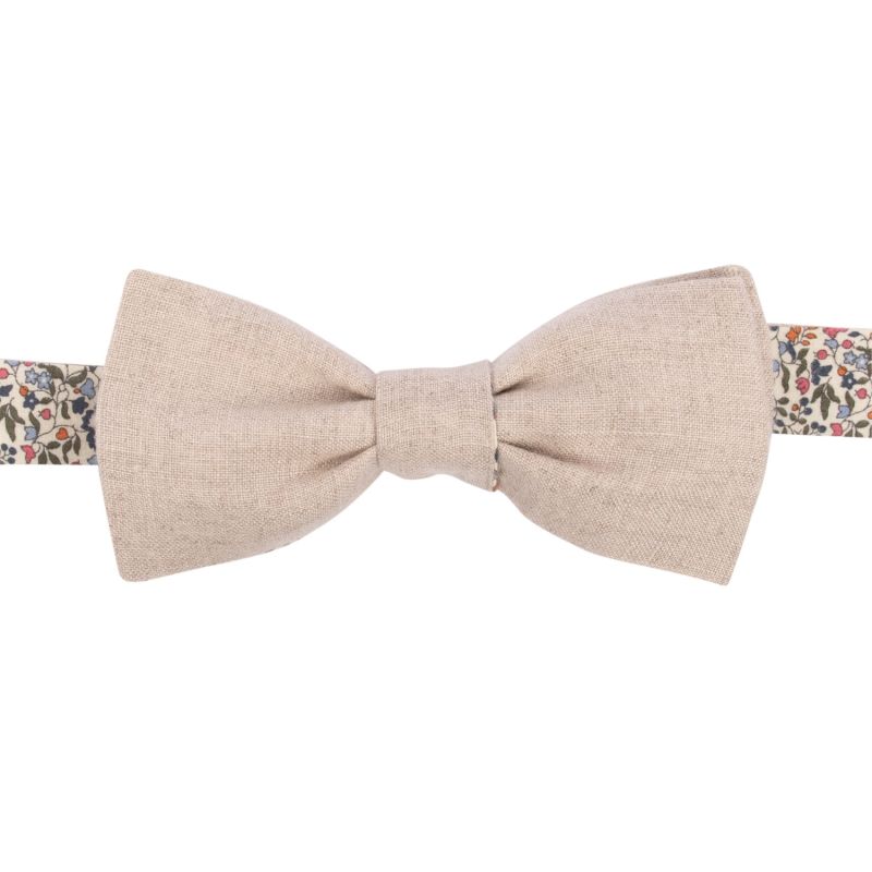 Natural Textured Linen Vanilla Amber Liberty Katie & Millie Bow Tie image