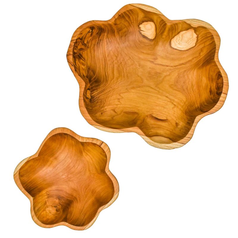 Ruffle Teak Bowl - Regular Size image