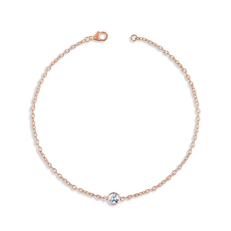 Solitaire Diamond Bracelet - Rose Gold image