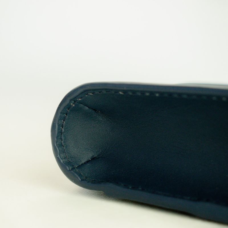 Handmade Adjustable Leather Phone Bag With Pocket - Navy Blue image