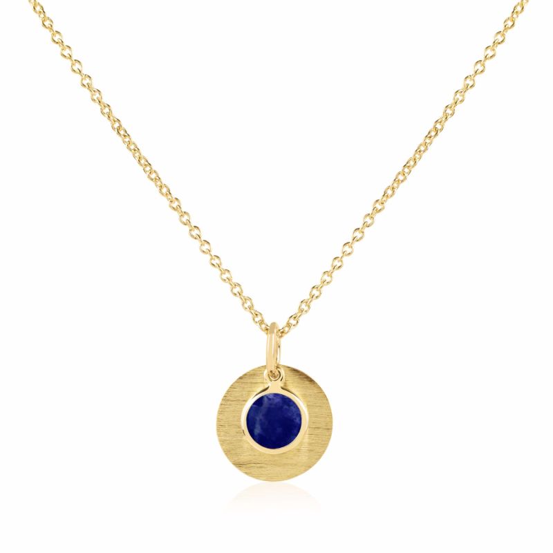 Bali 9Ct Gold September Birthstone Necklace Lapis Lazuli image