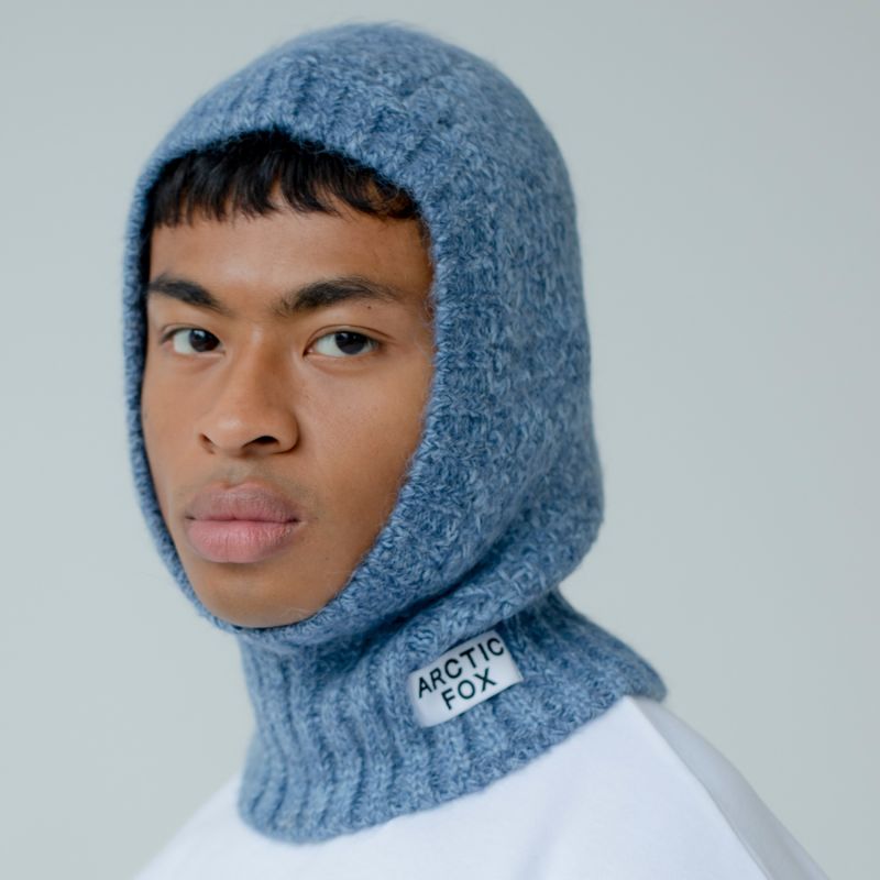 The Alpaca Balaclava Fitted Hood In Blue image